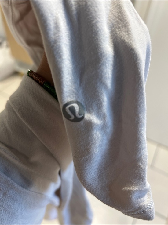 lululemon athletica Tops - lululemon athletica light gray/white sweatshirt with reflective logo